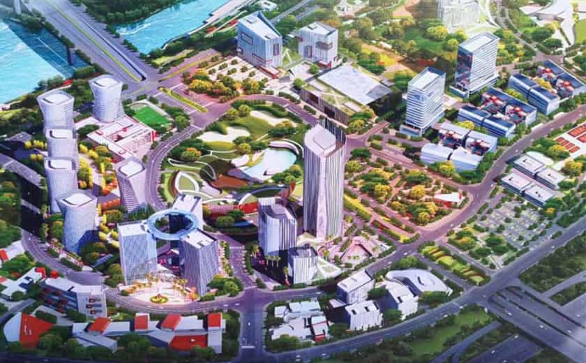 全國首例全通透鋼結構高空環廊吊裝提升成功